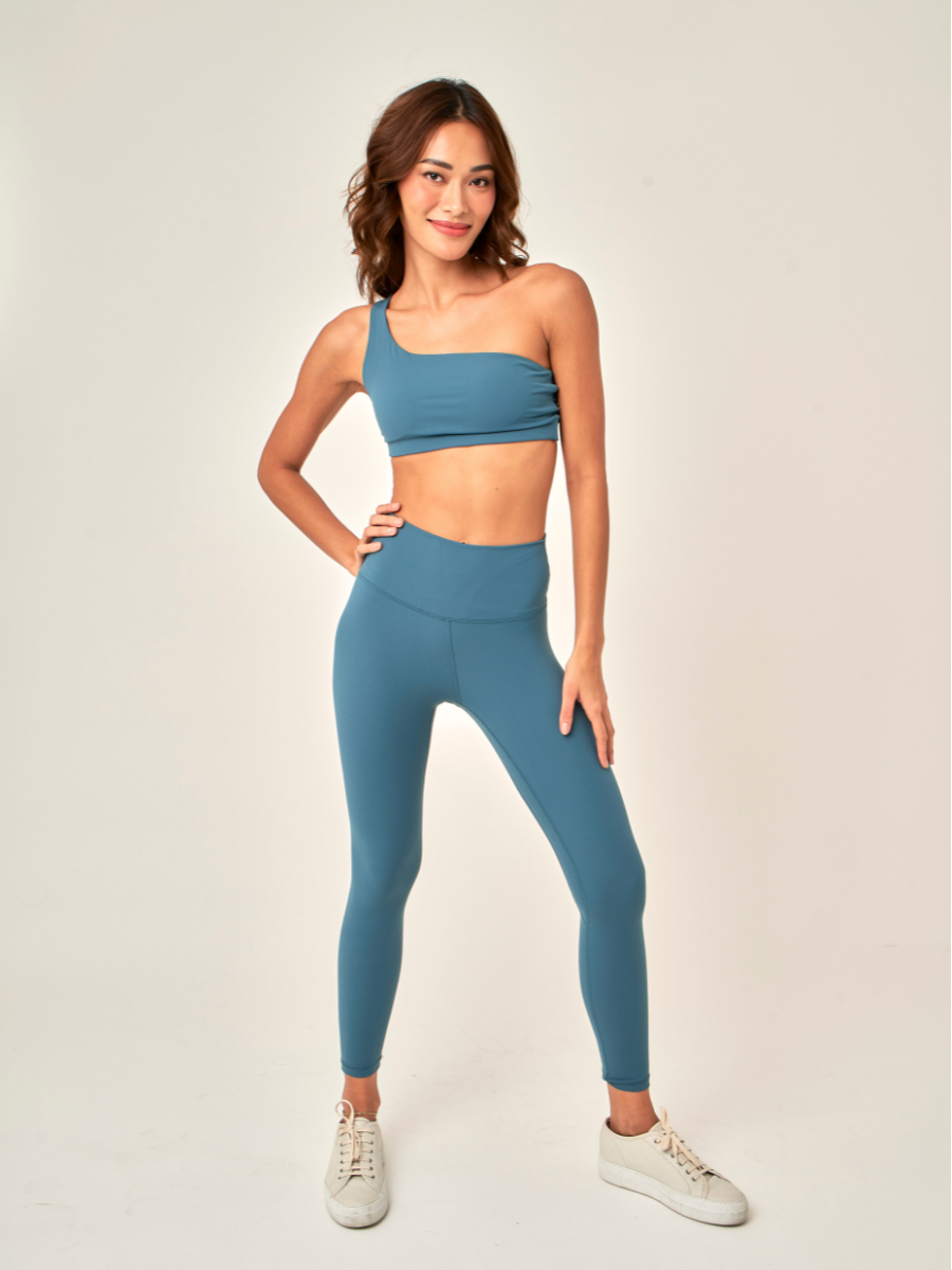 Asymmetrical *Ribbed Sports Bra