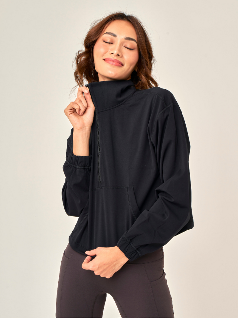 Women's black store half zip pullover