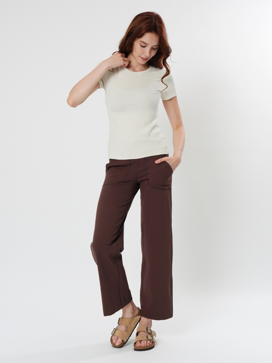 [Sample Sale] Easy Wide Leg Pants in Dark Cocoa