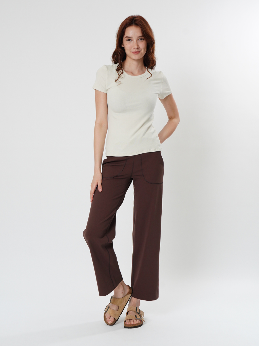 [Sample Sale] Easy Wide Leg Pants in Dark Cocoa