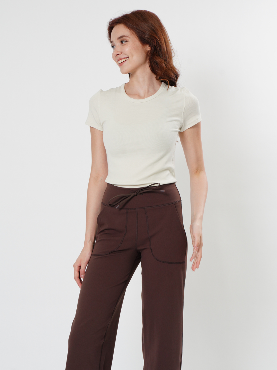 [Sample Sale] Easy Wide Leg Pants in Dark Cocoa