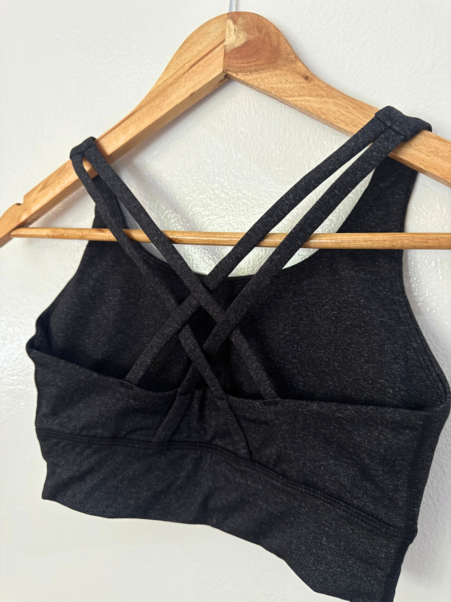 [Sample Sale] Power Fit Sports Bra in Dark Heather Gray