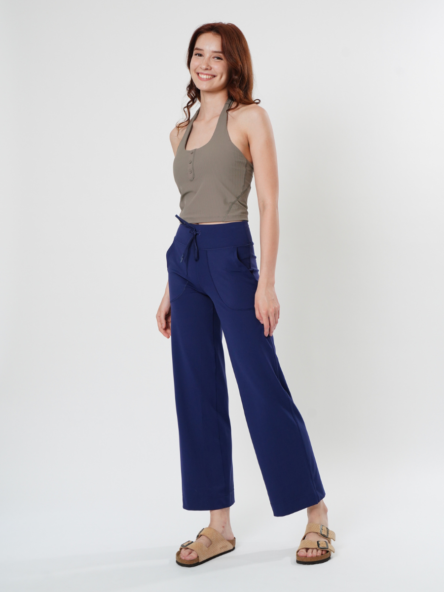 Easy Wide Leg Pants in Navy
