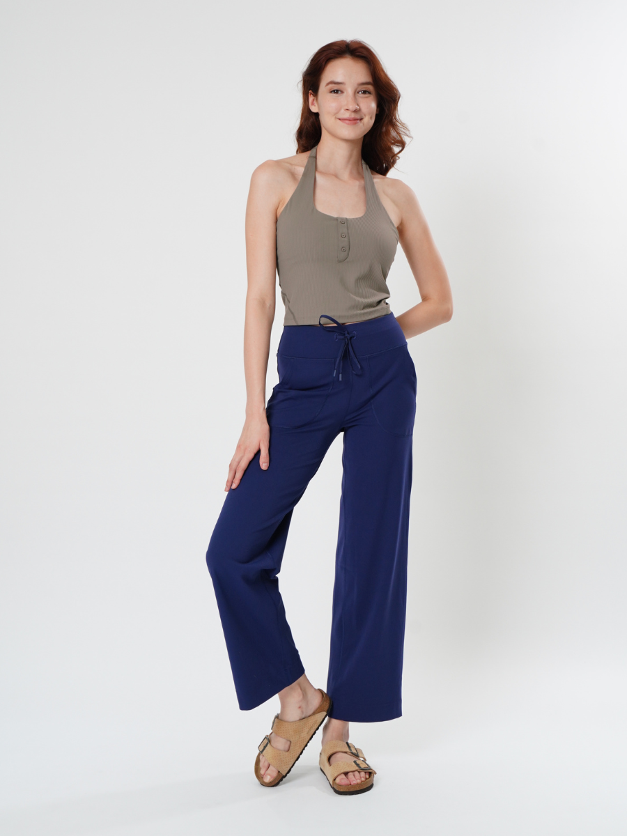Easy Wide Leg Pants in Navy