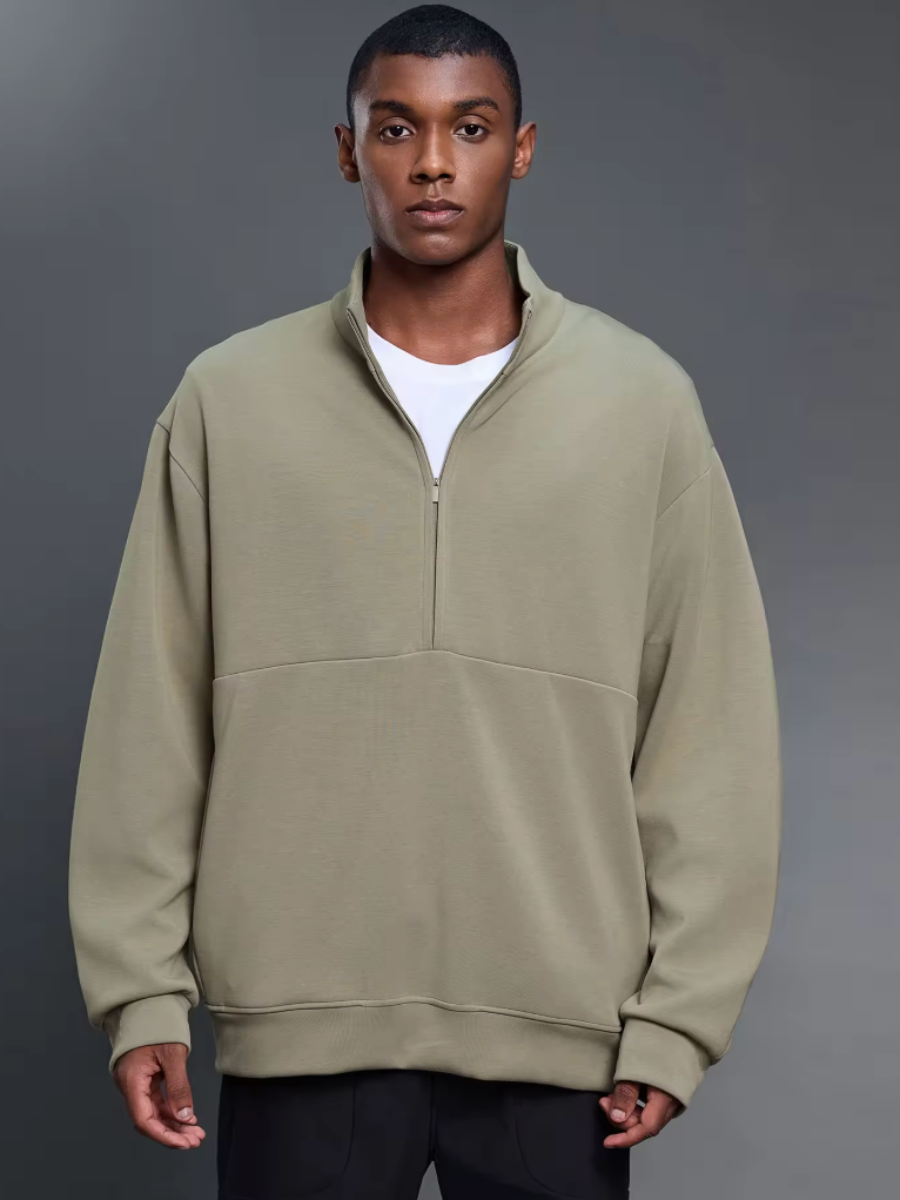 [Sample Sale] Men's Half Zip Pullover in Beige