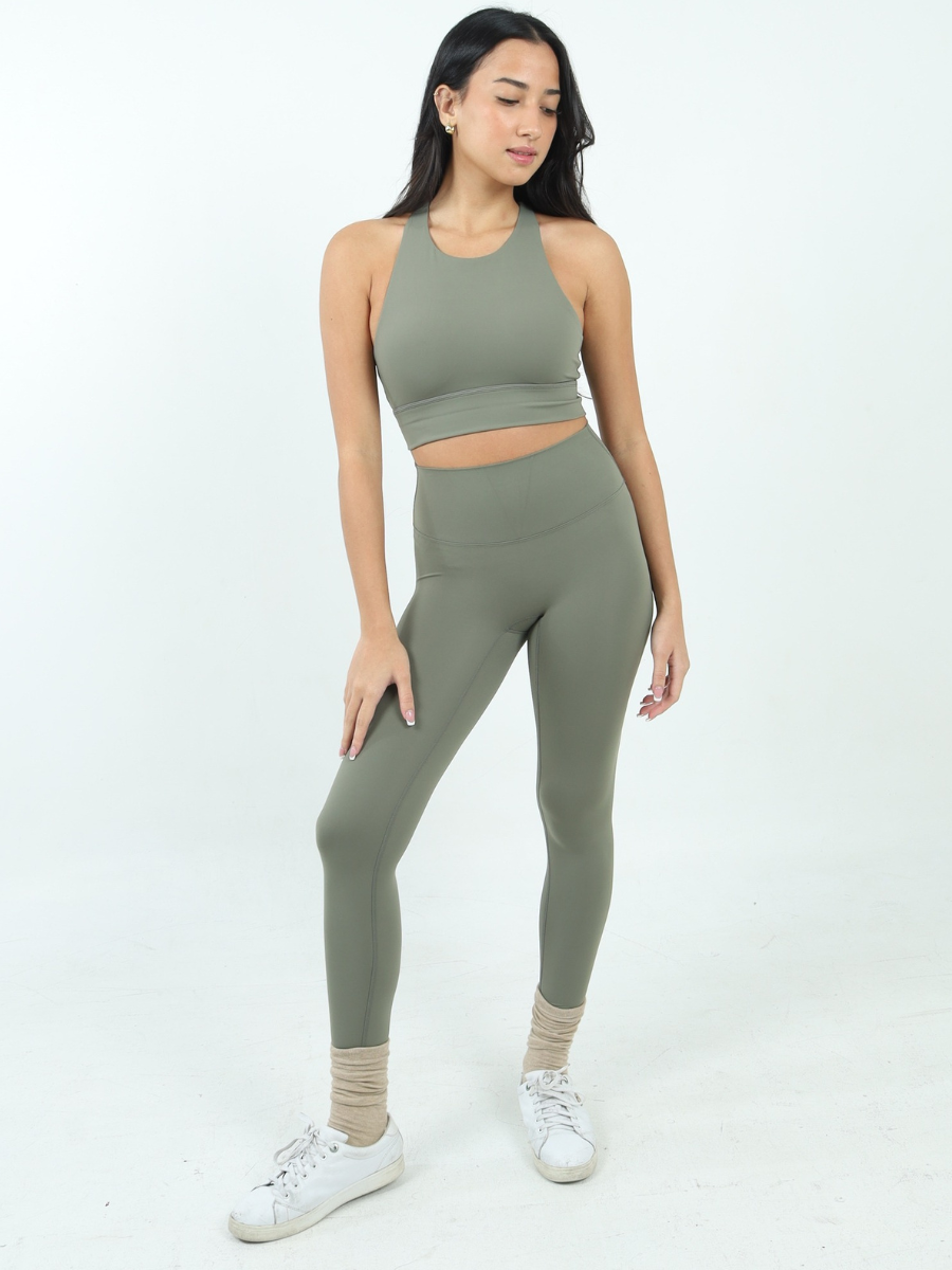 Easy Stretch 7/8 *Seamless  Leggings in Moss Green