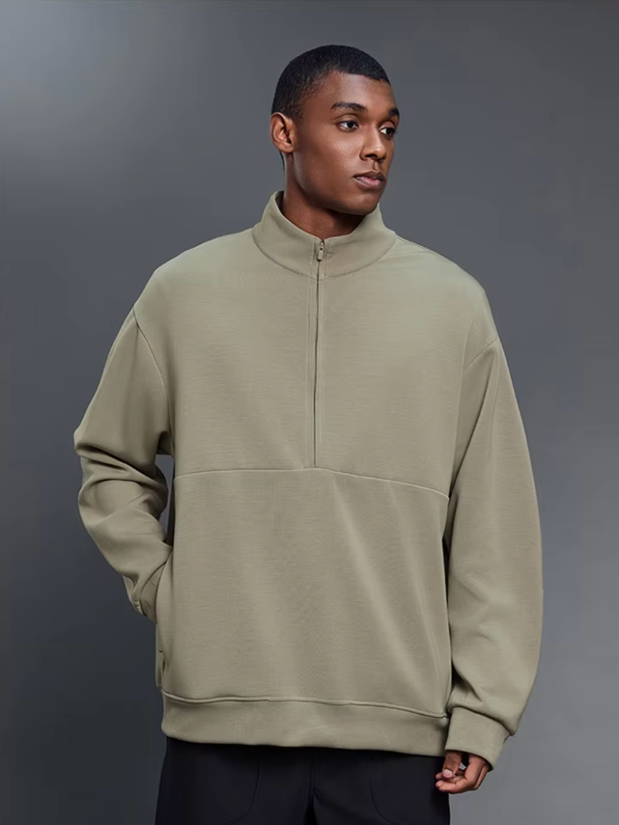 [Sample Sale] Men's Half Zip Pullover in Beige