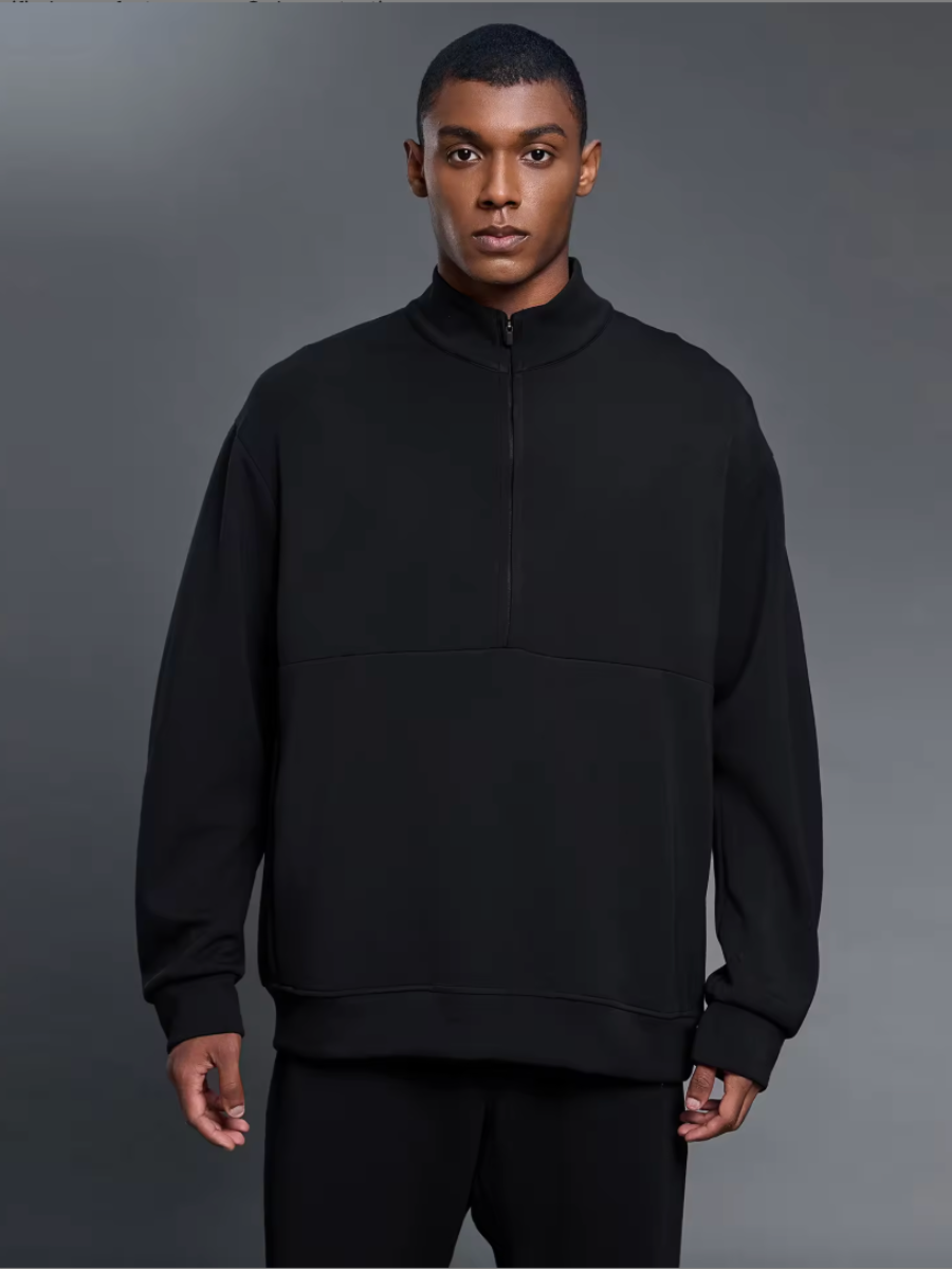 [Sample Sale] Men's Half Zip Pullover in Black