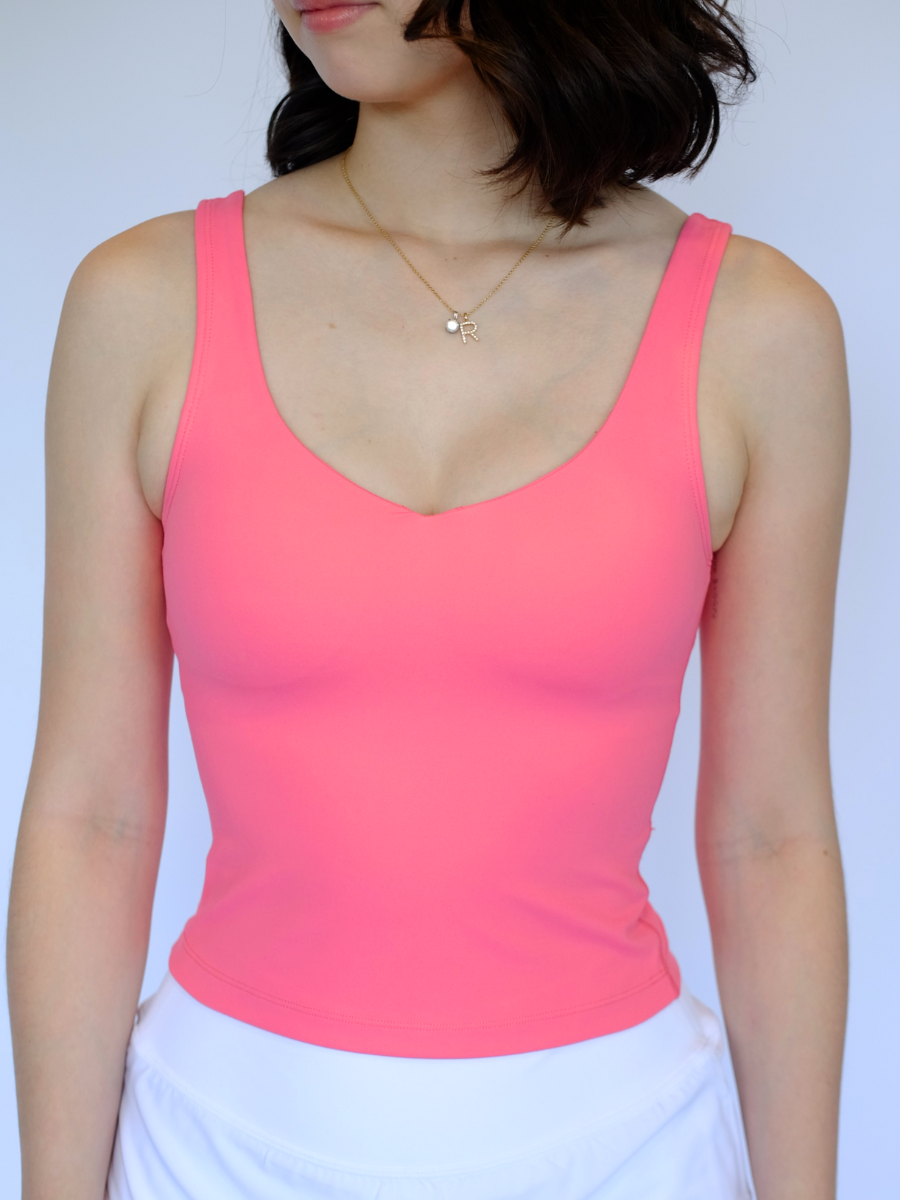 Back To Work *Longline Padded Tank in Ultra Pink