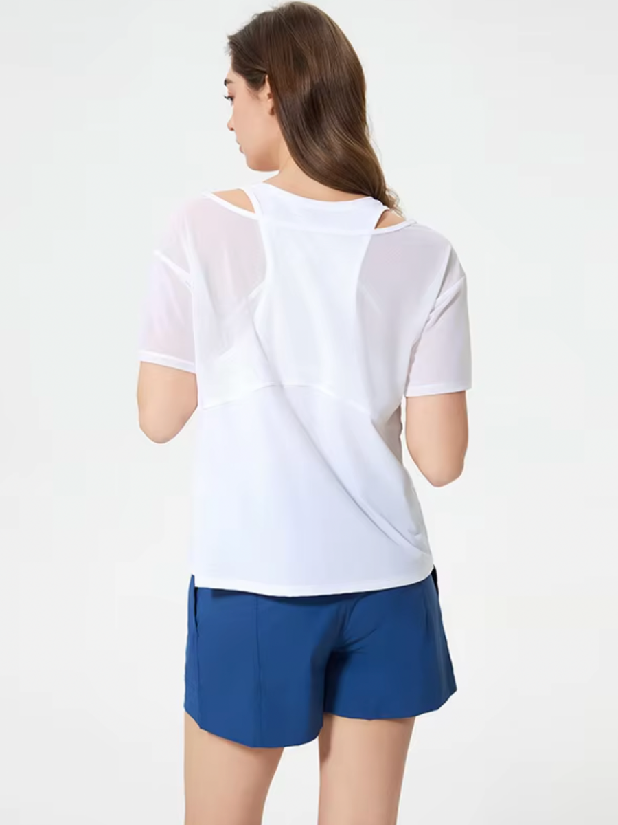 [Sample Sale] Ace Off Shoulder 2-in-1 Tee in White