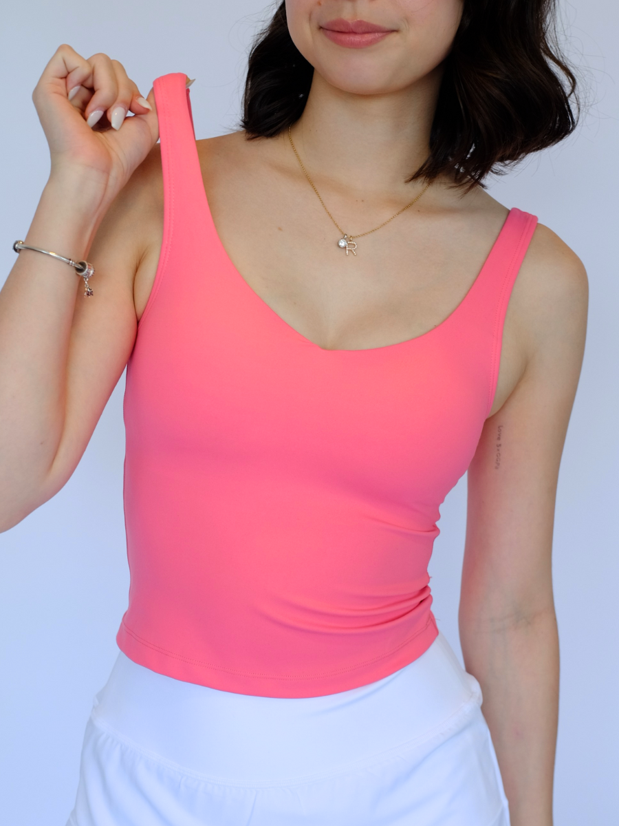 Back To Work *Longline Padded Tank in Ultra Pink