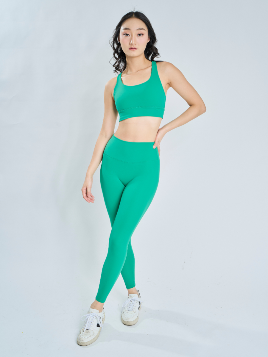 Easy Stretch 7/8 *Seamless  Leggings in Island Green