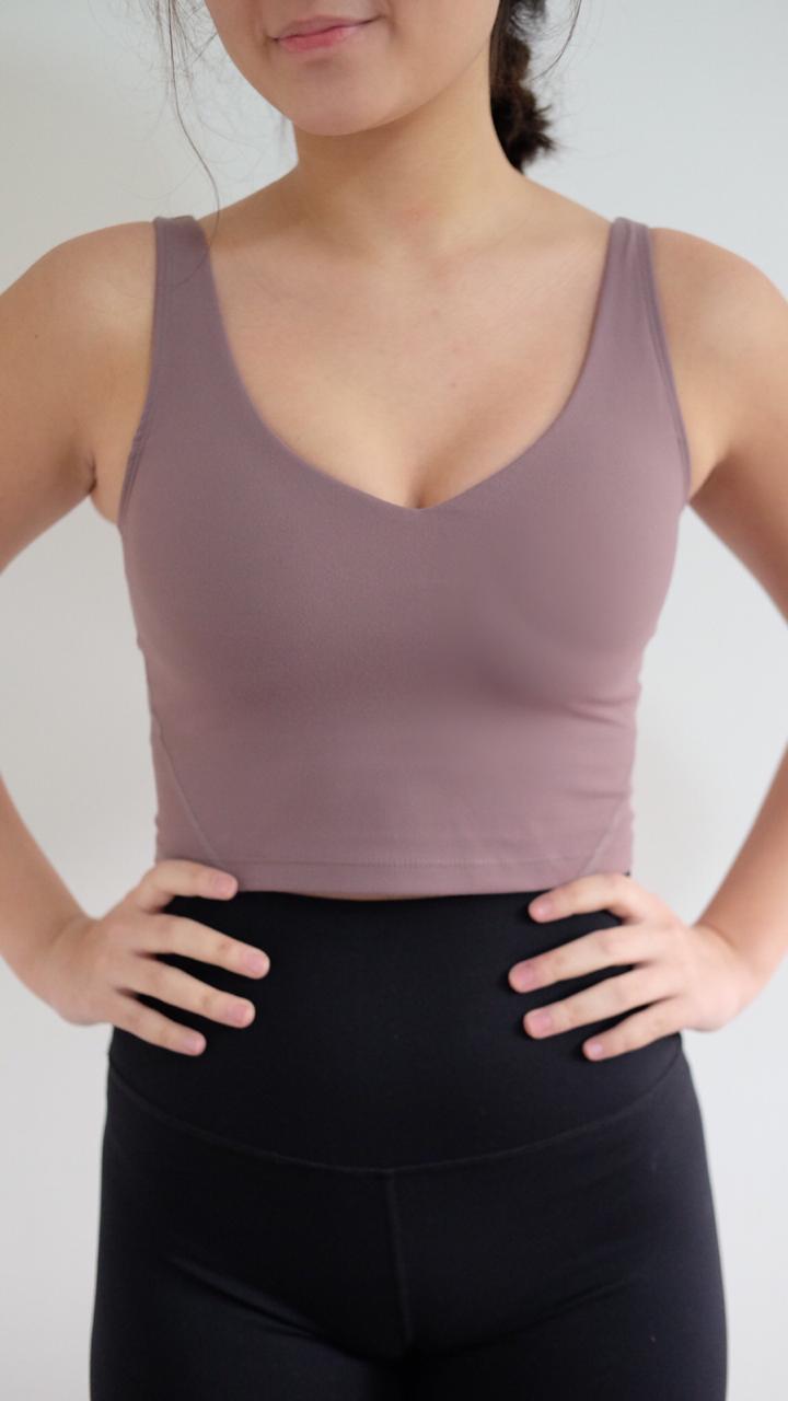 Back To Work Padded Tank in Mauve