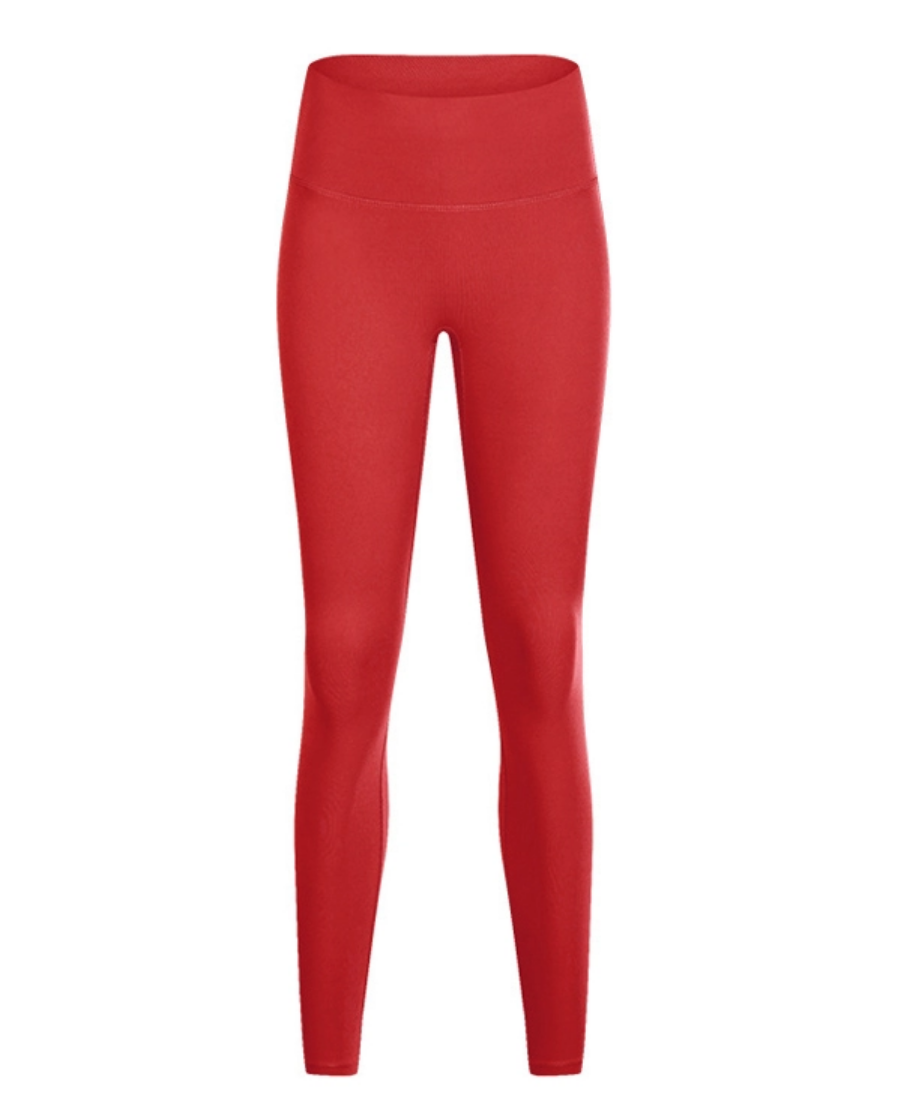 Easy Stretch 7/8 *Seamless  Leggings in Fire Red